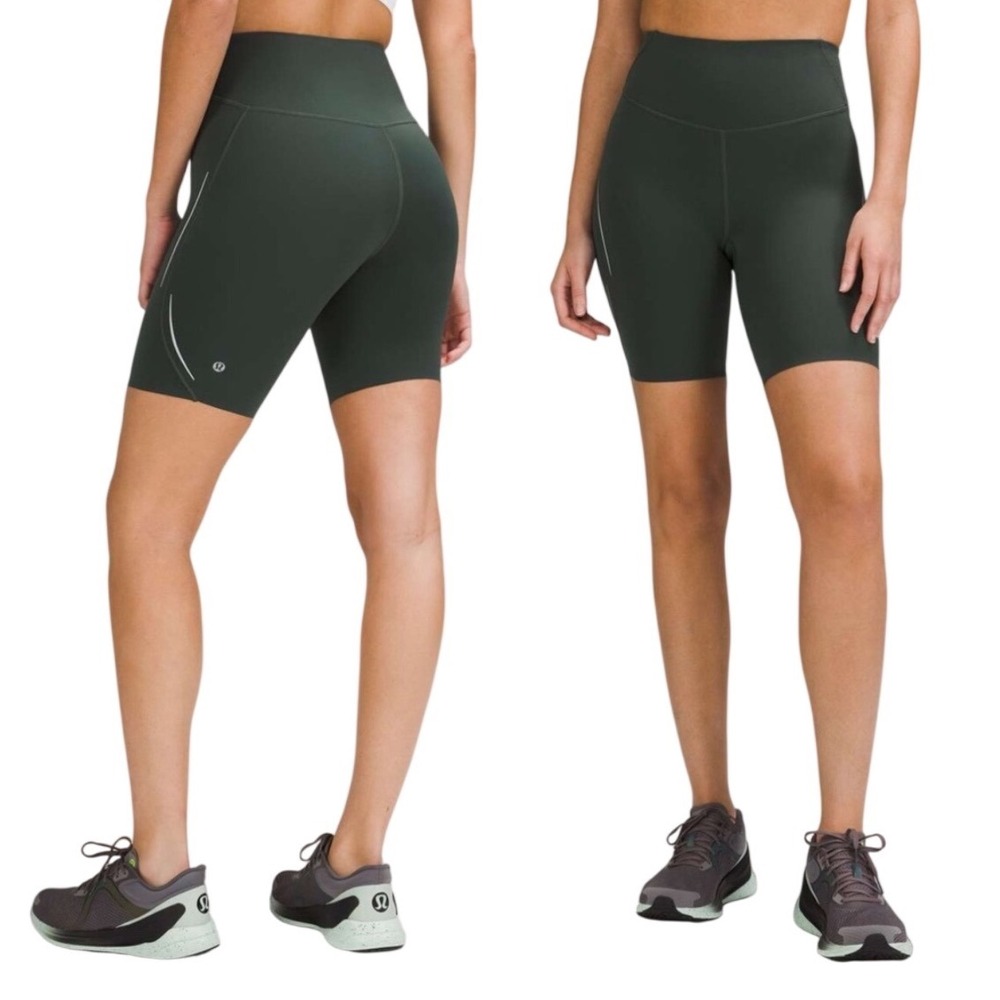Lululemon Fast and Free High-Rise Short 8"‎ Nulux Forest Green Womens Size 4